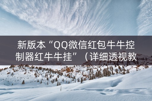 新版本“QQ微信红包牛牛控制器红牛牛挂”（详细透视教程）-哔哩哔哩