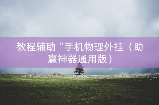 教程辅助“手机物理外挂（助赢神器通用版）