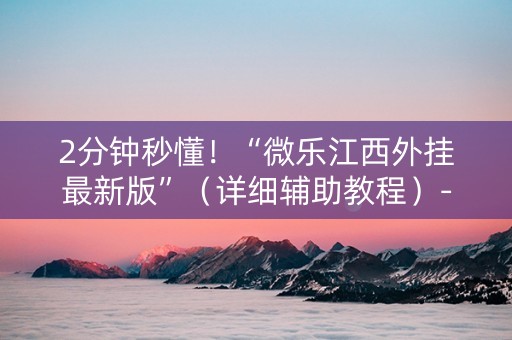 2分钟秒懂！“微乐江西外挂最新版”（详细辅助教程）-哔哩哔哩