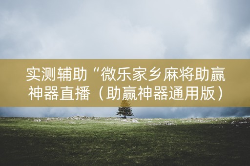 实测辅助“微乐家乡麻将助赢神器直播（助赢神器通用版）