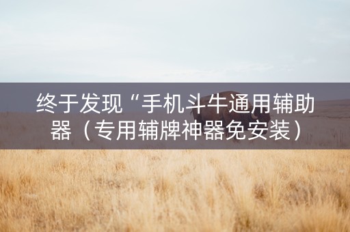 终于发现“手机斗牛通用辅助器（专用辅牌神器免安装）