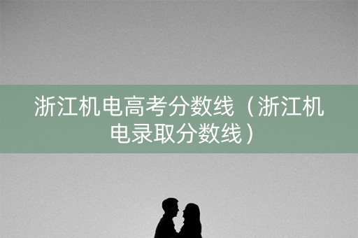 浙江机电高考分数线（浙江机电录取分数线）