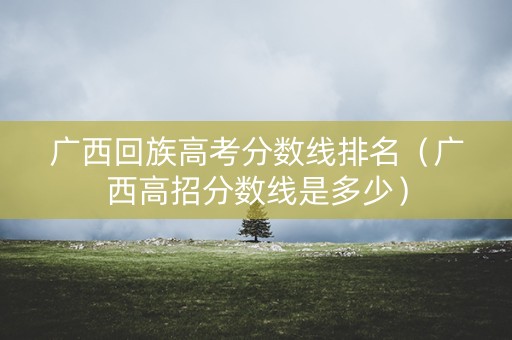 广西回族高考分数线排名（广西高招分数线是多少）