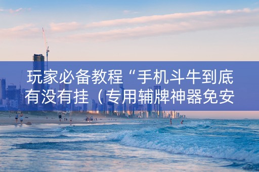 玩家必备教程“手机斗牛到底有没有挂（专用辅牌神器免安装）