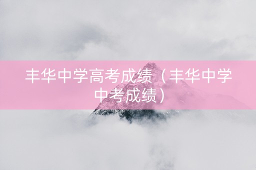 丰华中学高考成绩（丰华中学中考成绩）