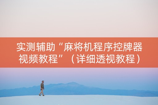 实测辅助“麻将机程序控牌器视频教程”（详细透视教程）-哔哩哔哩