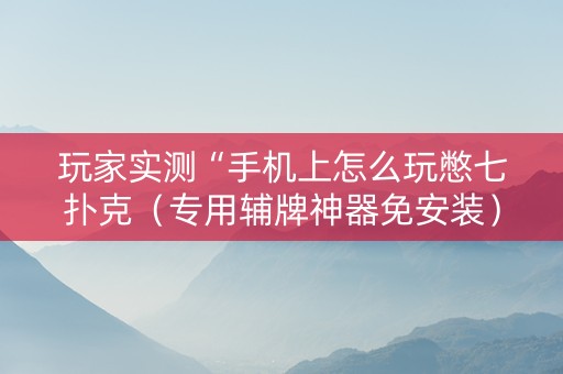 玩家实测“手机上怎么玩憋七扑克（专用辅牌神器免安装）