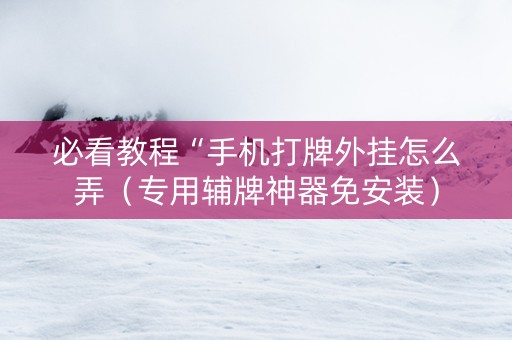 必看教程“手机打牌外挂怎么弄（专用辅牌神器免安装）