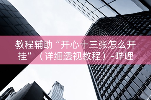 教程辅助“开心十三张怎么开挂”（详细透视教程）-哔哩哔哩