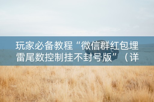 玩家必备教程“微信群红包埋雷尾数控制挂不封号版”（详细透视教程）-哔哩哔哩