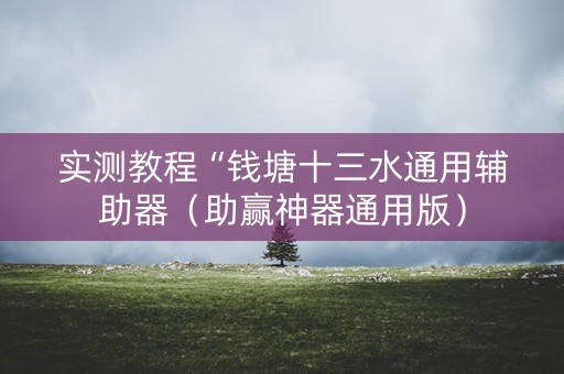 实测教程“钱塘十三水通用辅助器（助赢神器通用版）