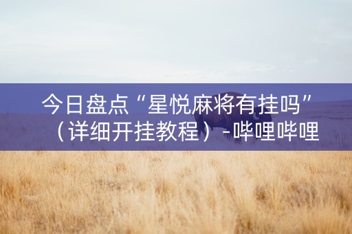 今日盘点“星悦麻将有挂吗”（详细开挂教程）-哔哩哔哩