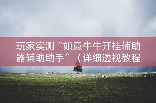 玩家实测“如意牛牛开挂辅助器辅助助手”（详细透视教程）-哔哩哔哩