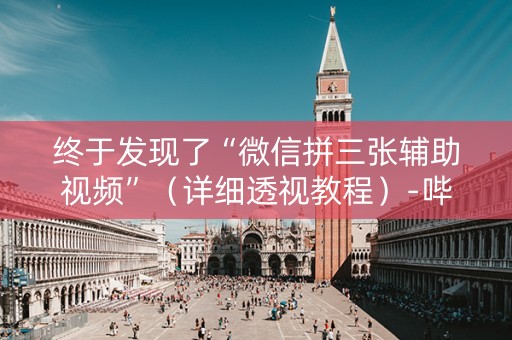 终于发现了“微信拼三张辅助视频”（详细透视教程）-哔哩哔哩