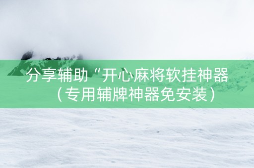 分享辅助“开心麻将软挂神器（专用辅牌神器免安装）