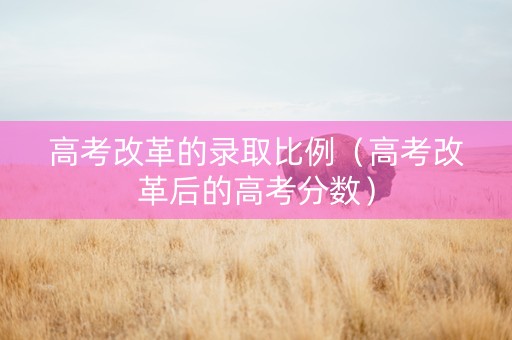 高考改革的录取比例（高考改革后的高考分数）