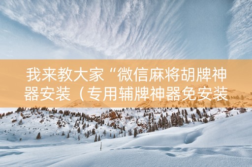 我来教大家“微信麻将胡牌神器安装（专用辅牌神器免安装）
