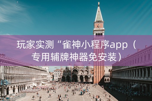 玩家实测“雀神小程序app（专用辅牌神器免安装）
