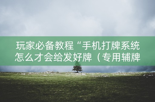 玩家必备教程“手机打牌系统怎么才会给发好牌（专用辅牌神器免安装）