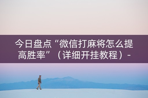 今日盘点“微信打麻将怎么提高胜率”（详细开挂教程）-哔哩哔哩