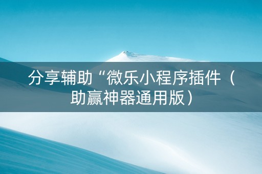 分享辅助“微乐小程序插件（助赢神器通用版）