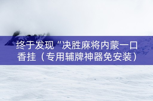 终于发现“决胜麻将内蒙一口香挂（专用辅牌神器免安装）