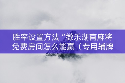 胜率设置方法“微乐湖南麻将免费房间怎么能赢（专用辅牌神器免安装）