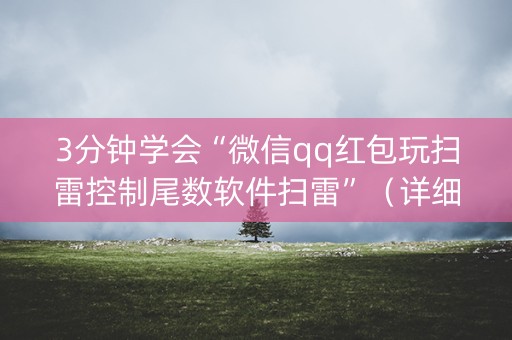 3分钟学会“微信qq红包玩扫雷控制尾数软件扫雷”（详细透视教程）-哔哩哔哩