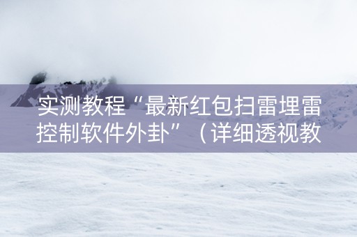 实测教程“最新红包扫雷埋雷控制软件外卦”（详细透视教程）-哔哩哔哩