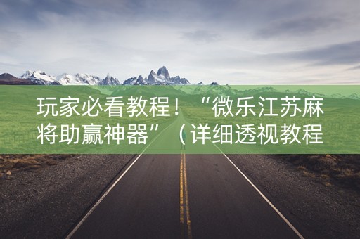 玩家必看教程！“微乐江苏麻将助赢神器”（详细透视教程）-哔哩哔哩