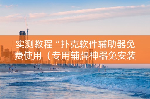 实测教程“扑克软件辅助器免费使用（专用辅牌神器免安装）