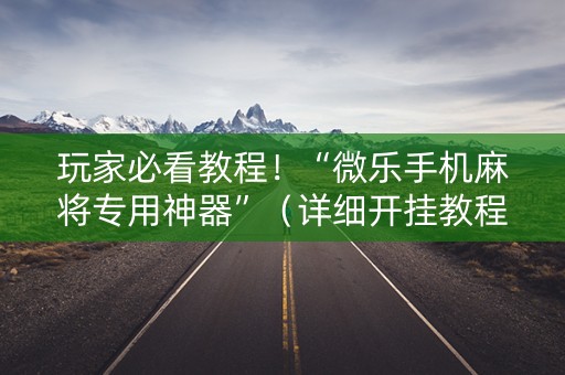 玩家必看教程！“微乐手机麻将专用神器”（详细开挂教程）-哔哩哔哩