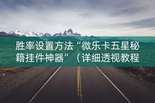 胜率设置方法“微乐卡五星秘籍挂件神器”（详细透视教程）-哔哩哔哩