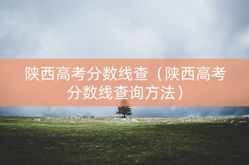 陕西高考分数线查（陕西高考分数线查询方法）