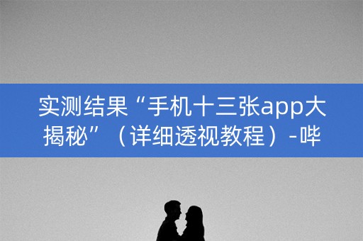 实测结果“手机十三张app大揭秘”（详细透视教程）-哔哩哔哩