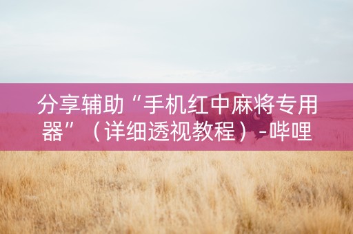 分享辅助“手机红中麻将专用器”（详细透视教程）-哔哩哔哩