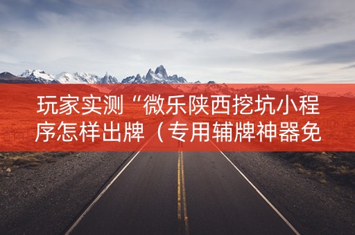 玩家实测“微乐陕西挖坑小程序怎样出牌（专用辅牌神器免安装）