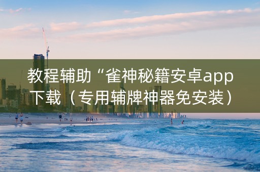 教程辅助“雀神秘籍安卓app下载（专用辅牌神器免安装）