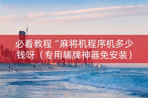 必看教程“麻将机程序机多少钱呀（专用辅牌神器免安装）