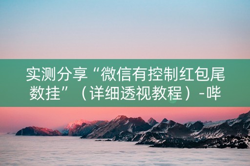 实测分享“微信有控制红包尾数挂”（详细透视教程）-哔哩哔哩