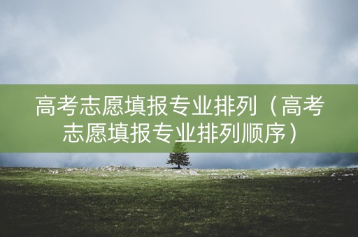 高考志愿填报专业排列（高考志愿填报专业排列顺序）