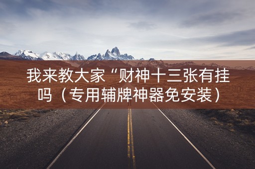 我来教大家“财神十三张有挂吗（专用辅牌神器免安装）