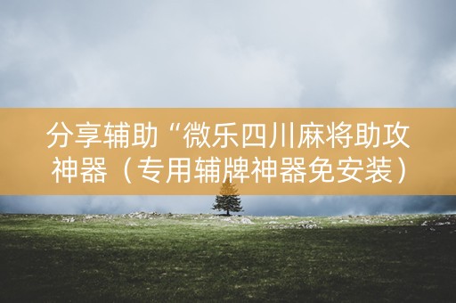 分享辅助“微乐四川麻将助攻神器（专用辅牌神器免安装）