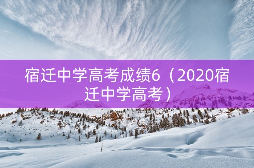 宿迁中学高考成绩6（2020宿迁中学高考）