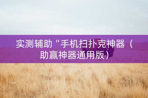 实测辅助“手机扫扑克神器（助赢神器通用版）