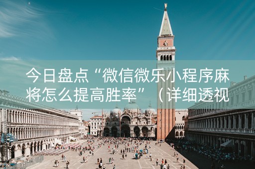 今日盘点“微信微乐小程序麻将怎么提高胜率”（详细透视教程）-哔哩哔哩