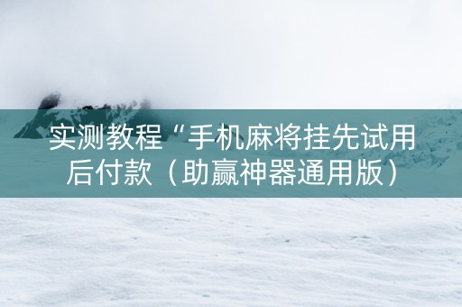 实测教程“手机麻将挂先试用后付款（助赢神器通用版）