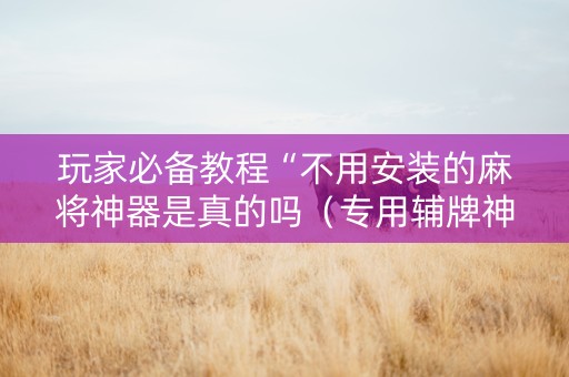 玩家必备教程“不用安装的麻将神器是真的吗（专用辅牌神器免安装）