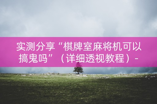 实测分享“棋牌室麻将机可以搞鬼吗”（详细透视教程）-哔哩哔哩