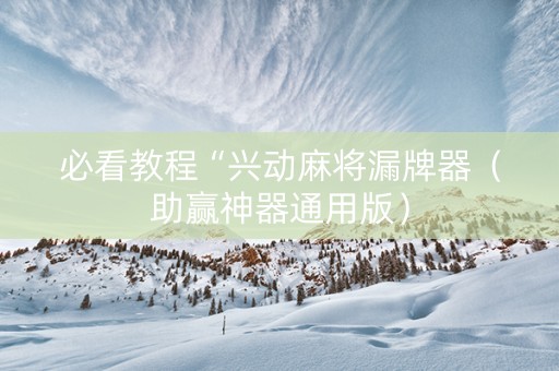 必看教程“兴动麻将漏牌器（助赢神器通用版）